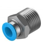 Festo QS-1/2-10 Push-in Fitting, Straight, Threaded-to-Tube Fitting, R1/2 Male to 10 mm (190646)
